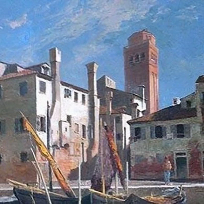 Veduta di venezia con il campanile dei Frari